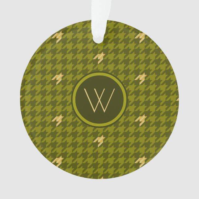 Azeitona com Ornamento Houndstooth de Destaque Dou (Frente)