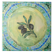 "Azeitonas", grande (6" x 6") azulejo