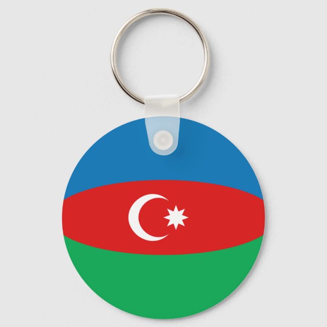 Azerbaijão Fisheye Flag Chaveiro (Frente)