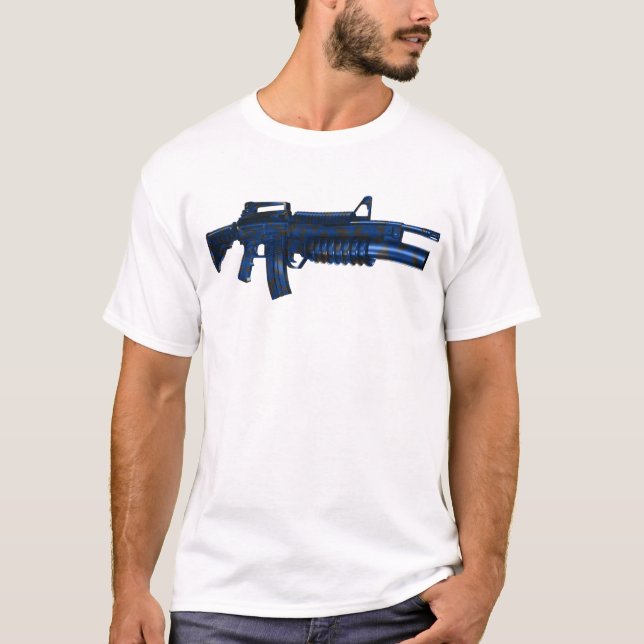 Azmodeus Camo M16 azul, t-shirt (Frente)