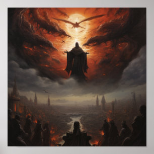 Azrael Floating Acima do Poster de Humanidade - Mí