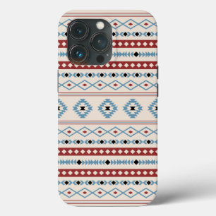 Aztec Creme Blk Azul Azul Azul Padrão Misturado