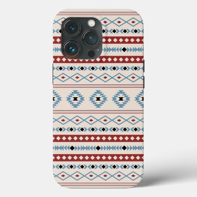 Aztec Creme Blk Azul Azul Azul Padrão Misturado (Verso)
