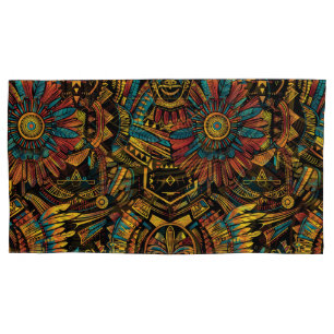 "Aztec Dream" Suave Cyan Plush King Pillowcase