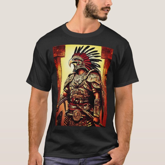 Aztec Eagle Warrior T-Shirt - Tatuagem Itrata (Frente)