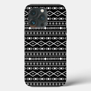 Aztec Formas Padrão Cinza Branca Preta