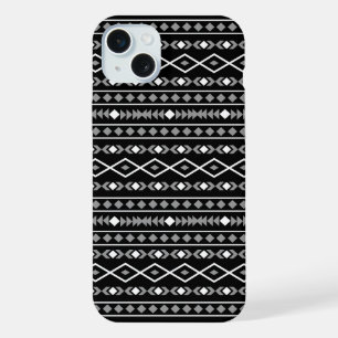Aztec Formas Padrão Cinza Branca Preta