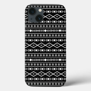 Aztec Formas Padrão Cinza Branca Preta