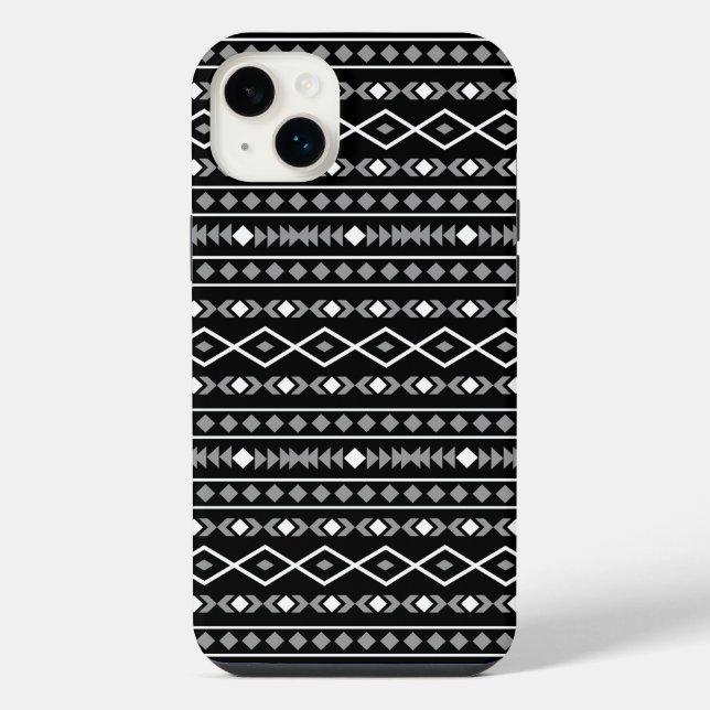 Aztec Formas Padrão Cinza Branca Preta (Verso)
