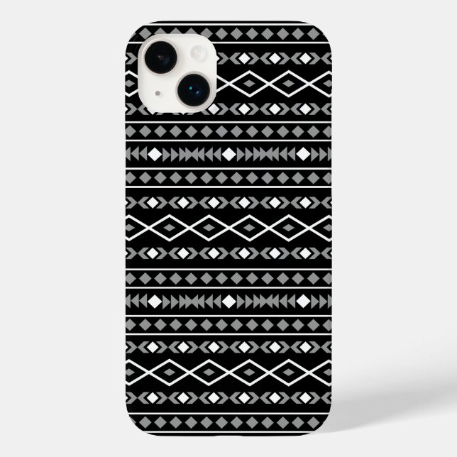 Aztec Formas Padrão Cinza Branca Preta (Verso)