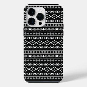 Aztec Formas Padrão Cinza Preto Branco