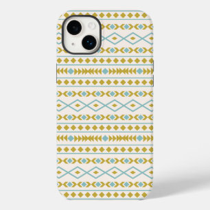 Aztec Formas Padrão Creme Dourado de Teal