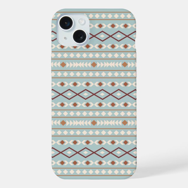 Aztec Formas Padrão Rastreamento Creme Azul-Teal (Verso)