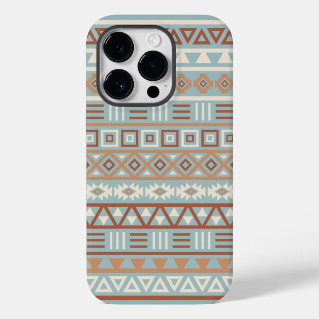 Aztec Padrão de Influência Azul Cream Terracottas (Verso)
