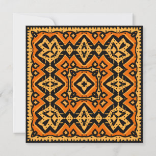 Aztec Terra Cotta Dourado Designer Cartão de Nota