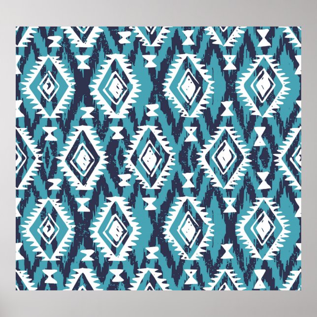 Aztec Tribal Geométrico Navajo Impressão (Frente)