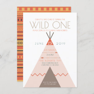 Aztec Wild One   Primeiro Convite de Aniversário