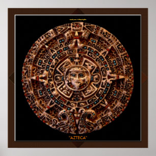 AZTECA ~ Maia - Calendário Solar Asteca Impressão 