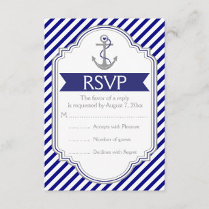 Azuis marinhos, âncora branca RSVP wedding náuti