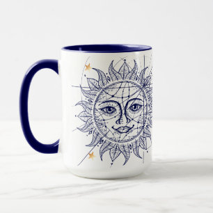 Azuis marinhos de Sun & caneca celestiais da