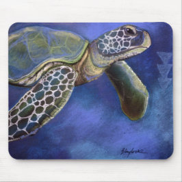 Azuis Mousepad da tartaruga de mar