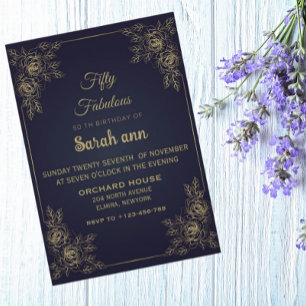 Azul 50 e Fabuloso aniversário minimalista elegant