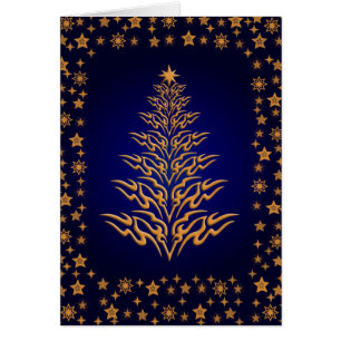 Azul à moda estrelado do cartão de cumprimentos
