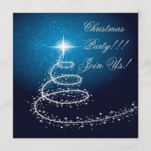 Azul abstrato do convite de festas da árvore de