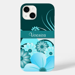 Azul-Aqua Azul-Azul, Verão Hibiscus Slim Floral