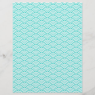 Azul-aqua japonês ondas raspando ou papel artesana