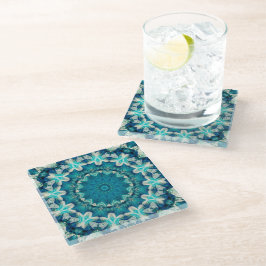 Azul Aqua Mandala Rosette Retro Hippie