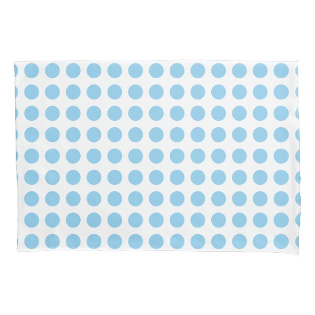 Azul-bebê em Horiz Grande Branco. Bolinhas (Frente)