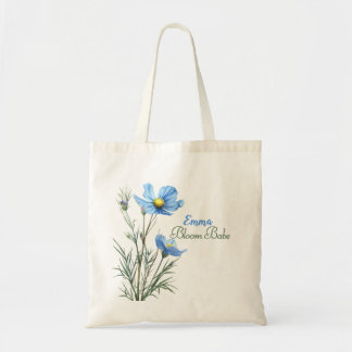Azul botânico, Nome Personalizado Floral Bolsa