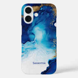 Azul-branco Dourado mármore