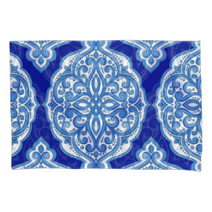 Azul-branco-luxo, ornamento turco.