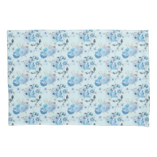 Azul Branco Prata Floral Casa Núcleo Shabby Chic