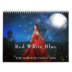 Azul branco vermelho, calendário de 12