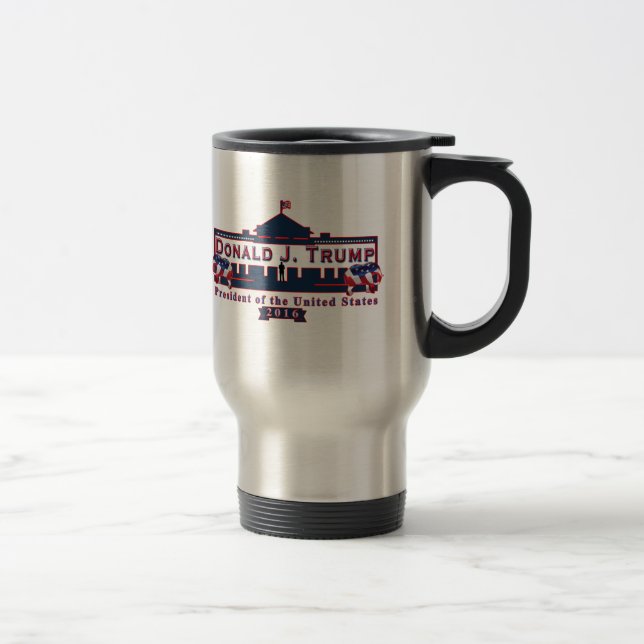Azul branco vermelho de Donald Trump caneca de (Direita)