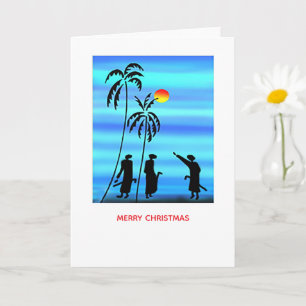 Azul Brilhante, Cartão de Natal Silhouette Shepher