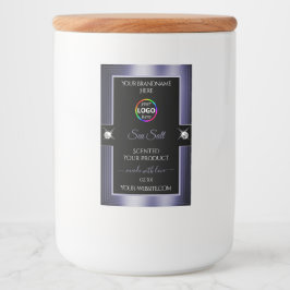 Azul brilhante, preto e luxuoso, com etiqueta de p