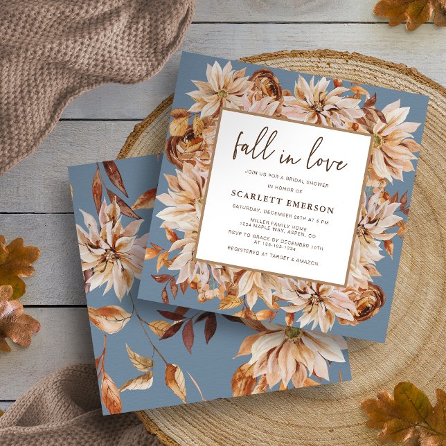 Azul Cair No Amor Convite Bridal (Blue Fall In Love Bridal Invitation
)