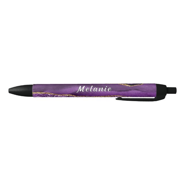 Azul Caneta de Nome Personalizado da Glitter Dourada Ro (Parte Inferior)