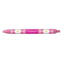 Azul Caneta de Padrão Floral Retro Cor-de-Rosa Doce