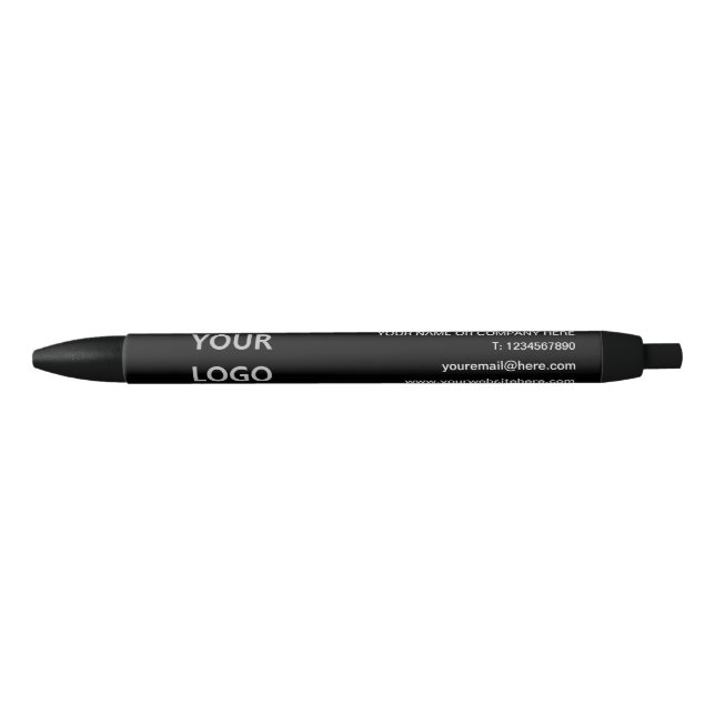 Azul Caneta Empresarial com Logotipo e Texto Personaliz (Frente)