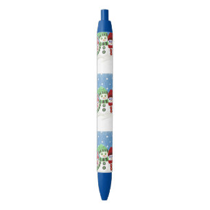 Azul caneta personalizada de padrão de neve