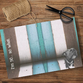 Azul Castanho Engraçado 50º Cachorro Fechar Papel 