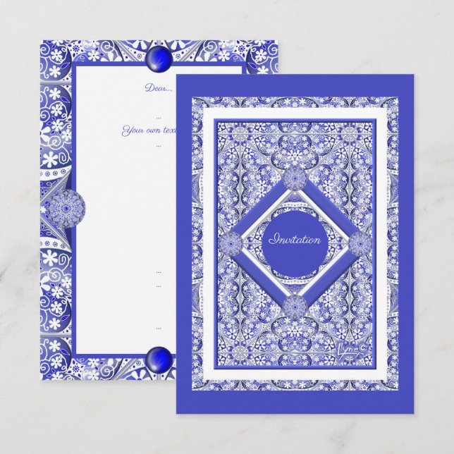 Azul cerâmico de Grécia (Frente/Verso)