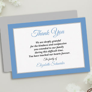 Azul Cinza e Prata Simples Agradecimento de Condol