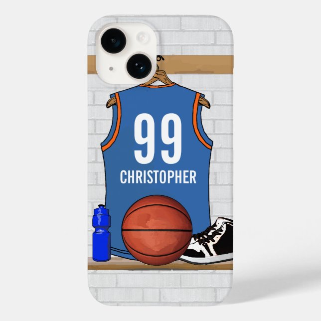 Azul claro-azul-de-basquete personalizado | Laranj (Verso)