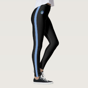 Azul-Claro, Frisado Em Ambos Os Lados Leggings JK